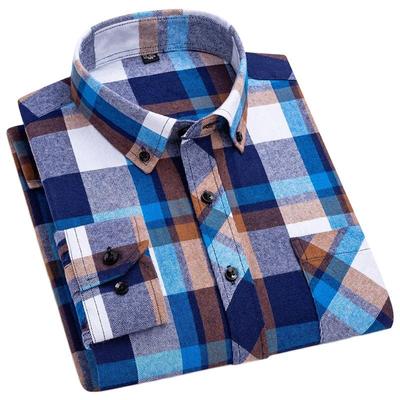 8XL Herren Flanellhemden Herren Langarm Freizeit Herrenhemden Langarm 100% Baumwolle Große Größe Einzelne Tasche Herren kariertes Hemd