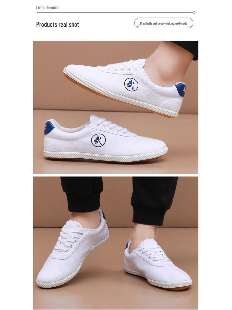 Lutai pustende Wushu-treningssko i kanvas - Slitesterke Tai Chi-treningssko med myk såle