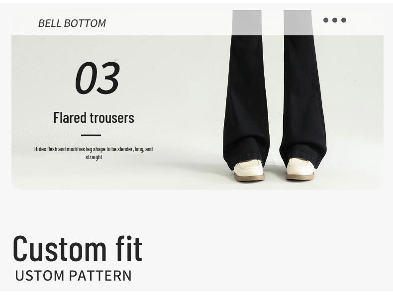 Women's Black High-Waist Micro-Flare Jeans - 2026 Summer Slimming Stretch Petite Style