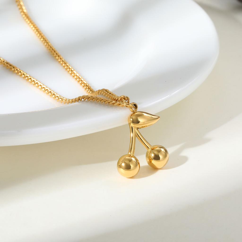 Accessories, Stainless Steel Grinding Cherry Niche Design Necklace Nc-1968
