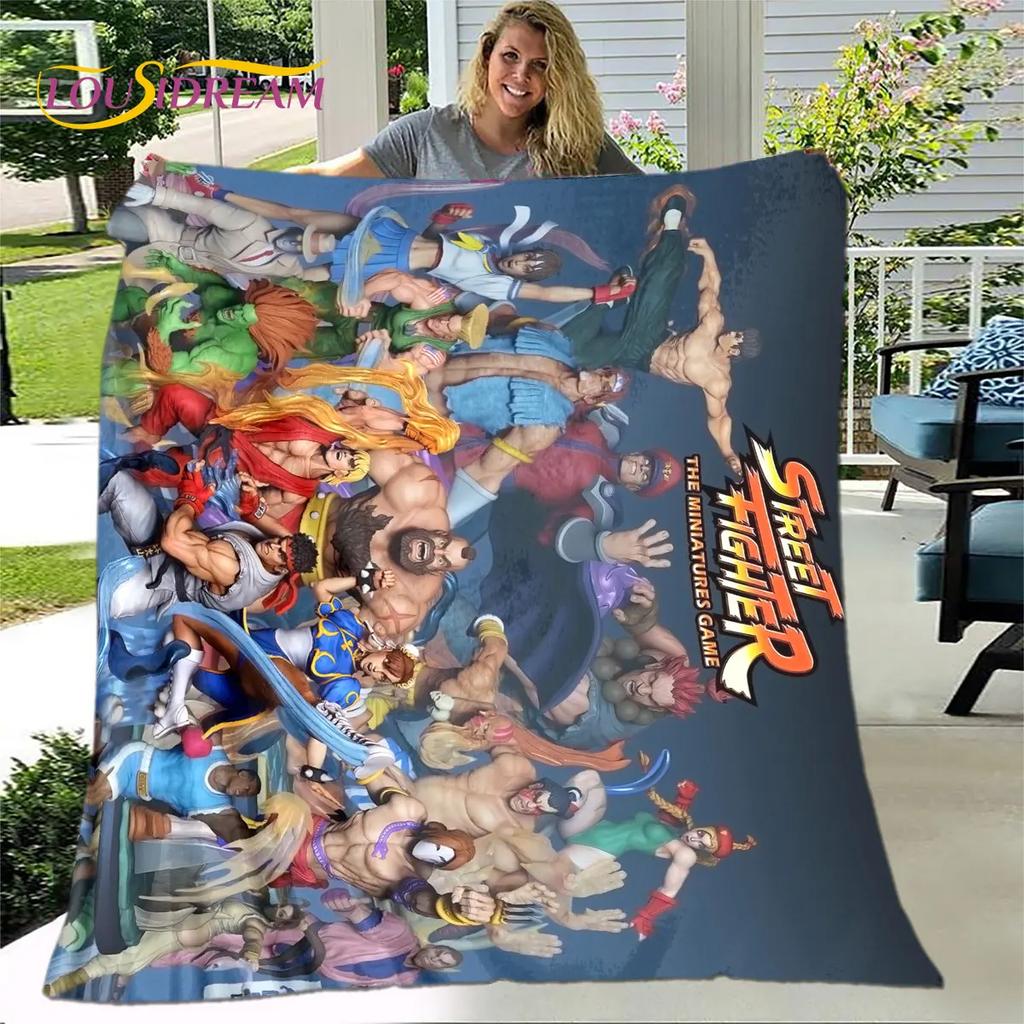 Street Fighter Retro Game  Gamer Soft Plush Blanket,Flannel Blanket Throw Blanket for Living Room Bedroom Bed Sofa Picnic Cover
