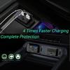 12V-24V Car Charger Outlet PD 30W and QC 3.0 18W USB C Dual Ports Fast Charging Socket Panel with Button Switch for RV Boat Car