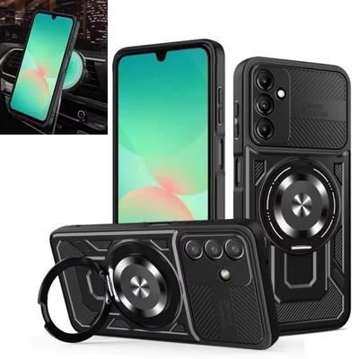 Luxus Magsafe Magnetische Kabellose Lade Panzerhülle Für Samsung Galaxy A26 Militärischer Fingerringhalter Schutzhülle