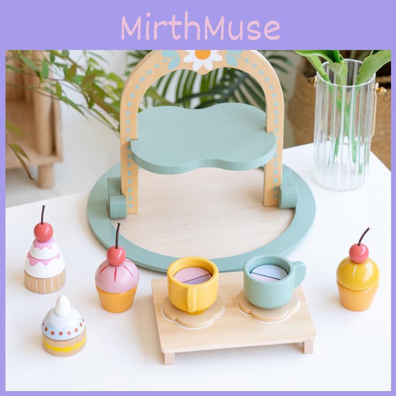 Tea Garden Party Cartoon Wooden Pastry Play Kitchen Toy For Children Gift