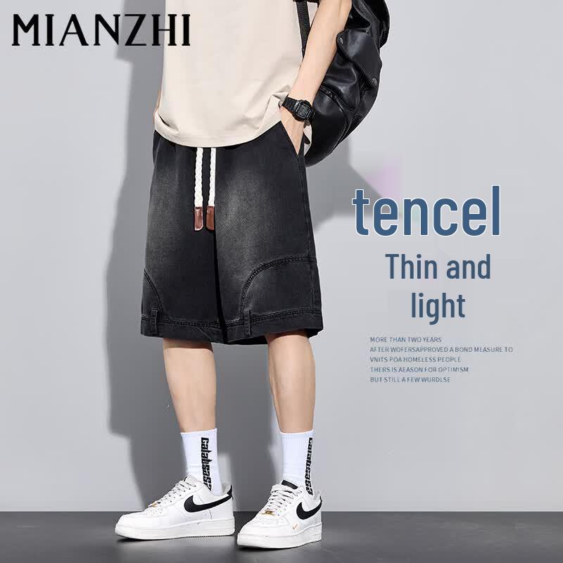 MianZhi Men s Summer Breathable T-Shirt & Denim Shorts 4XL