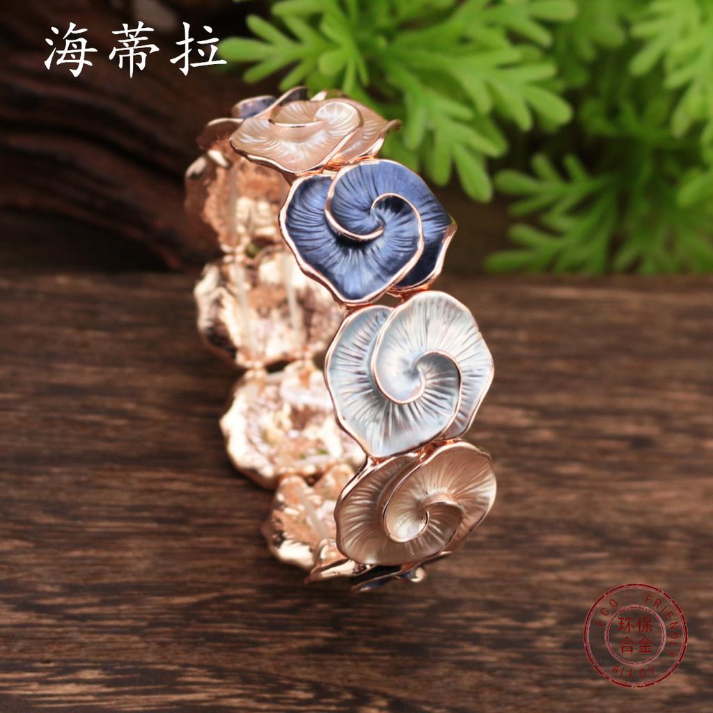 New Color Oil Geometric Rose Elastic Bracelet Fashion Premium Ladies Versatile Alloy Bracelet