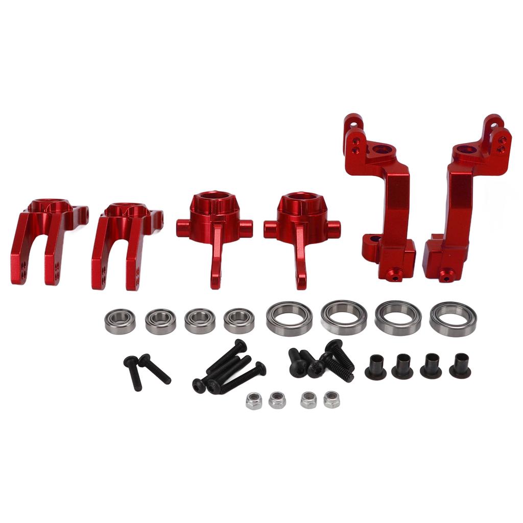 RC Steering Kit Aluminum Alloy C Block Steering Knuckle Rear Axle Carrier Set for ARRMA Typhon 1 10 RC CarRed