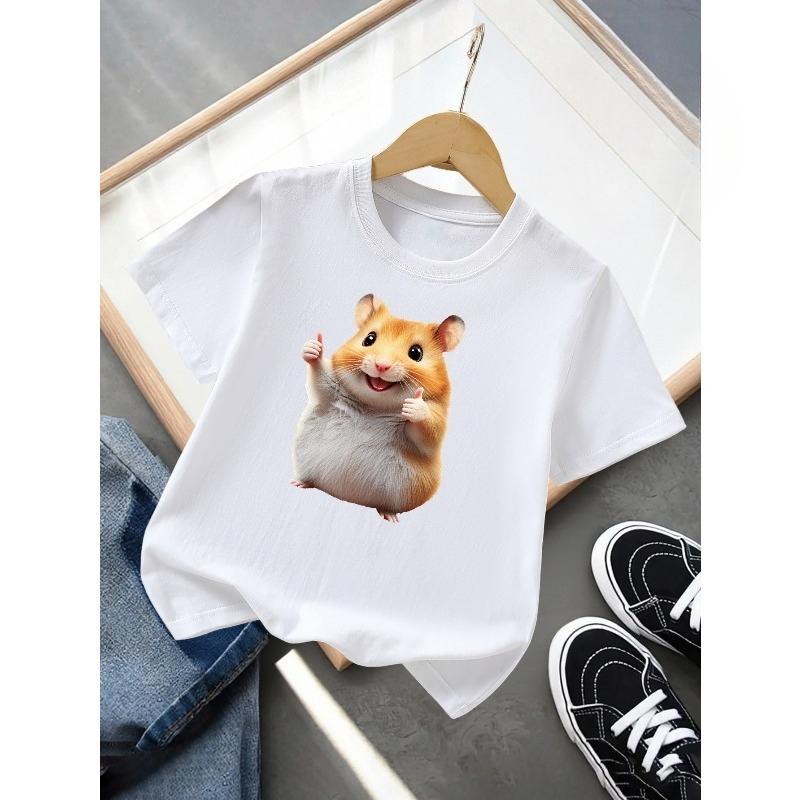European Sizes Boys' T-shirt Print Design Art, Ideal for Outdoor Activities, Soft Knitted Top, Comfortable And Breathable, Suitable for Summer