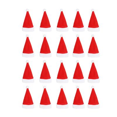 20Pcs Mini Santa Hats Christmas Miniature Ornaments for DIY Crafts Holiday Knife Fork Tableware