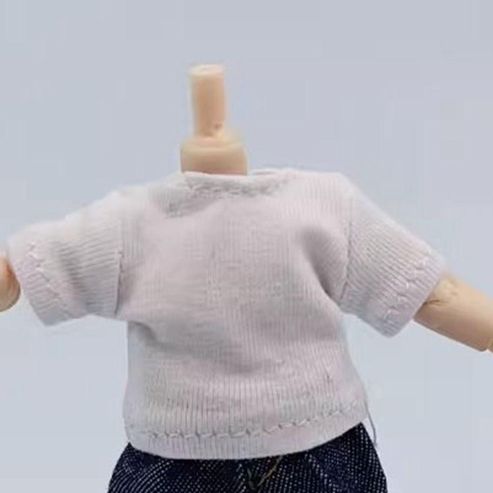 

Сорочка з довгим рукавом для ляльки Модна футболка для ляльки Топи Повсякденний одяг Сорочки 1/11 ob11 Ляльки/1/12 Bjd Ляльки 5