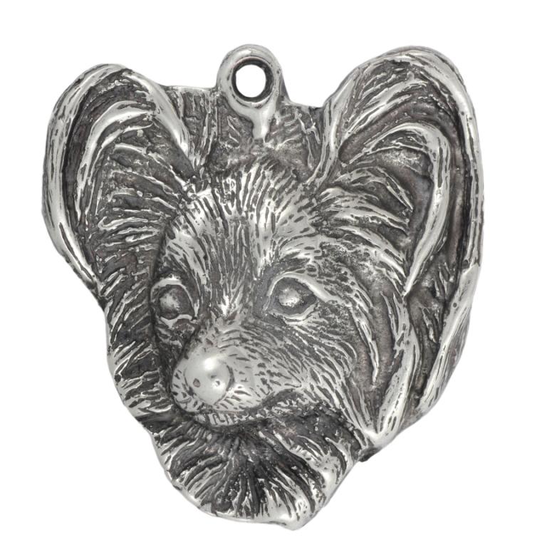 Papillon, Spaniel Kontynentalny - Posrebrzany Brelok Z Psem, Ozdoba Torebki, Zawieszka Do Plecaka Marki Art-Dog