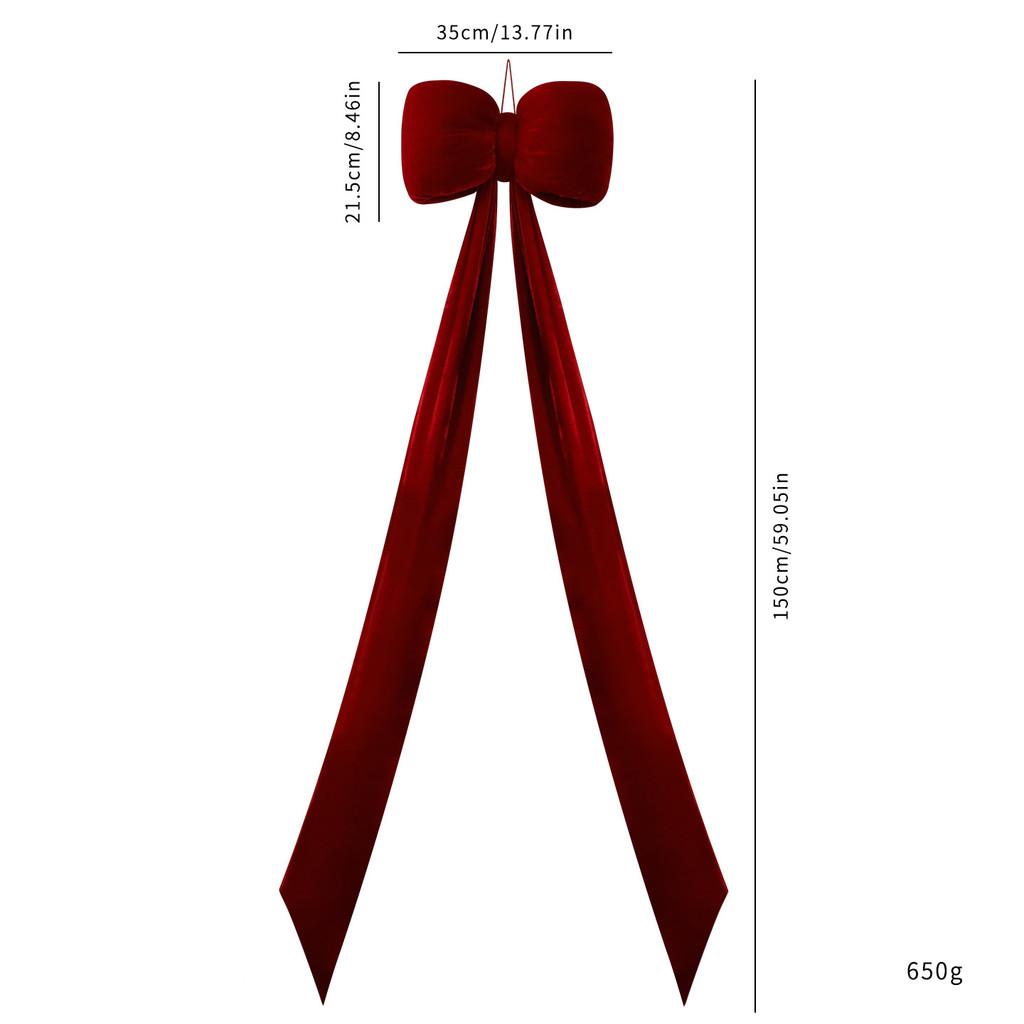 Decor Christmas 150cm Velvet Bow With Large Red Burgundy Festive Celebrations