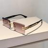 New Frameless Simple and Versatile Metal Frame Sunglasses, High-end Trendy Driving UV-proof Sunglasses