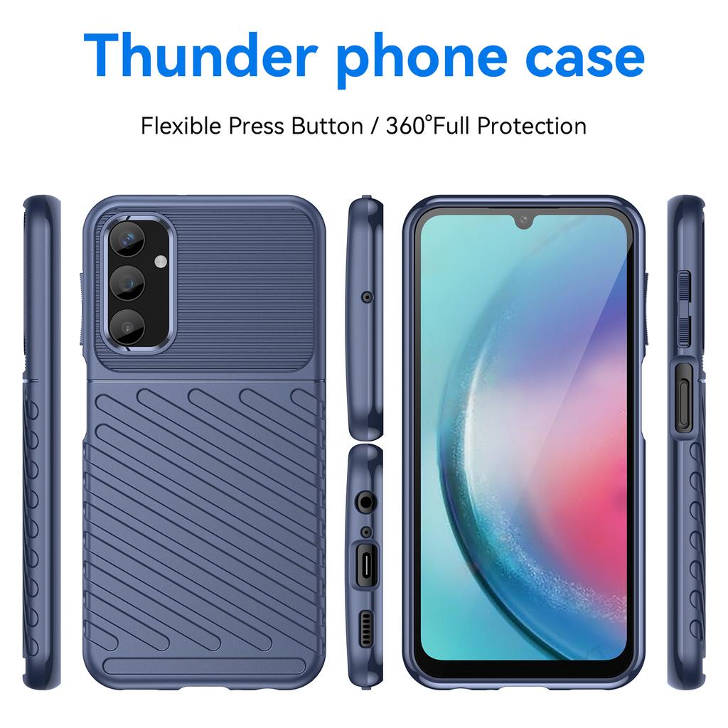 Thunder Series For Samsung Galaxy A25 5G (Global) (161.0 X 76.5 X 8.3mm) Twill Texture TPU Phone Cover Thicken Anti-drop Phone Case