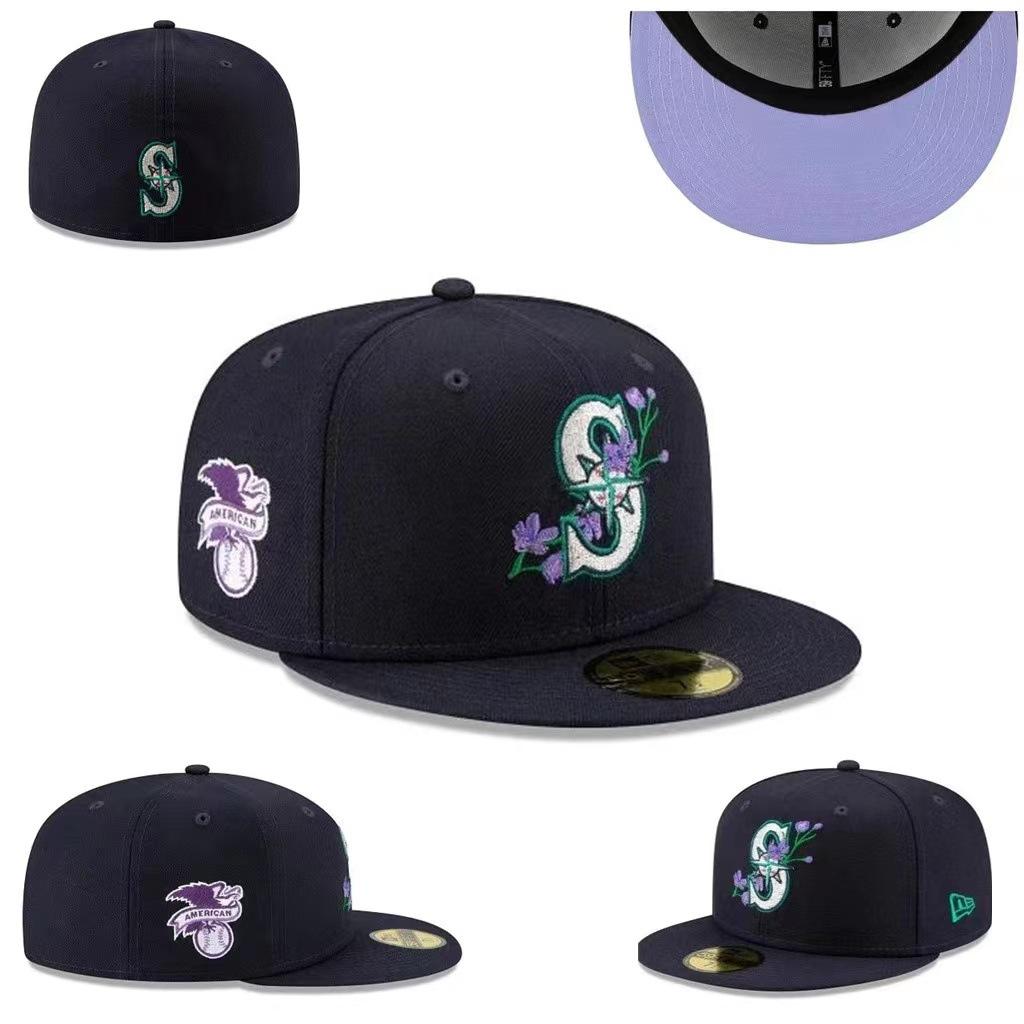 Кепка Seattle Mariners, Закрытая кепка, Бейсболка, Козырек, Вышитая кепка, Разные цвета 7