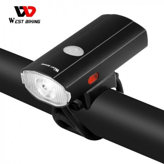 WEST BIKING Bike Helmet Light USB Rechargeable Front Light and Rear Taillight