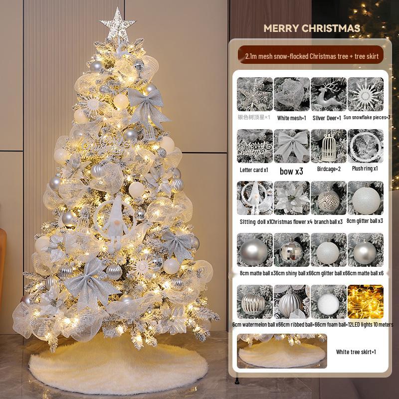 2024 DIY White Christmas Tree Ornaments Set for Home & Living Room Decoration