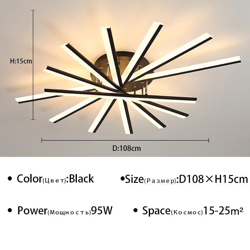 Candelabre LED Moderne Lampă de Plafon Iluminat Interior Pentru Studio Living Dormitor Lămpi Corpuri de Iluminat Negru/Alb Intrare 90-220V
