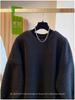 High-End Lazy Style Round Neck Sweatshirt - Imitation Lamb's Wool, Solid Color, Thickened for Autumn/Winter, 2025 Collection.