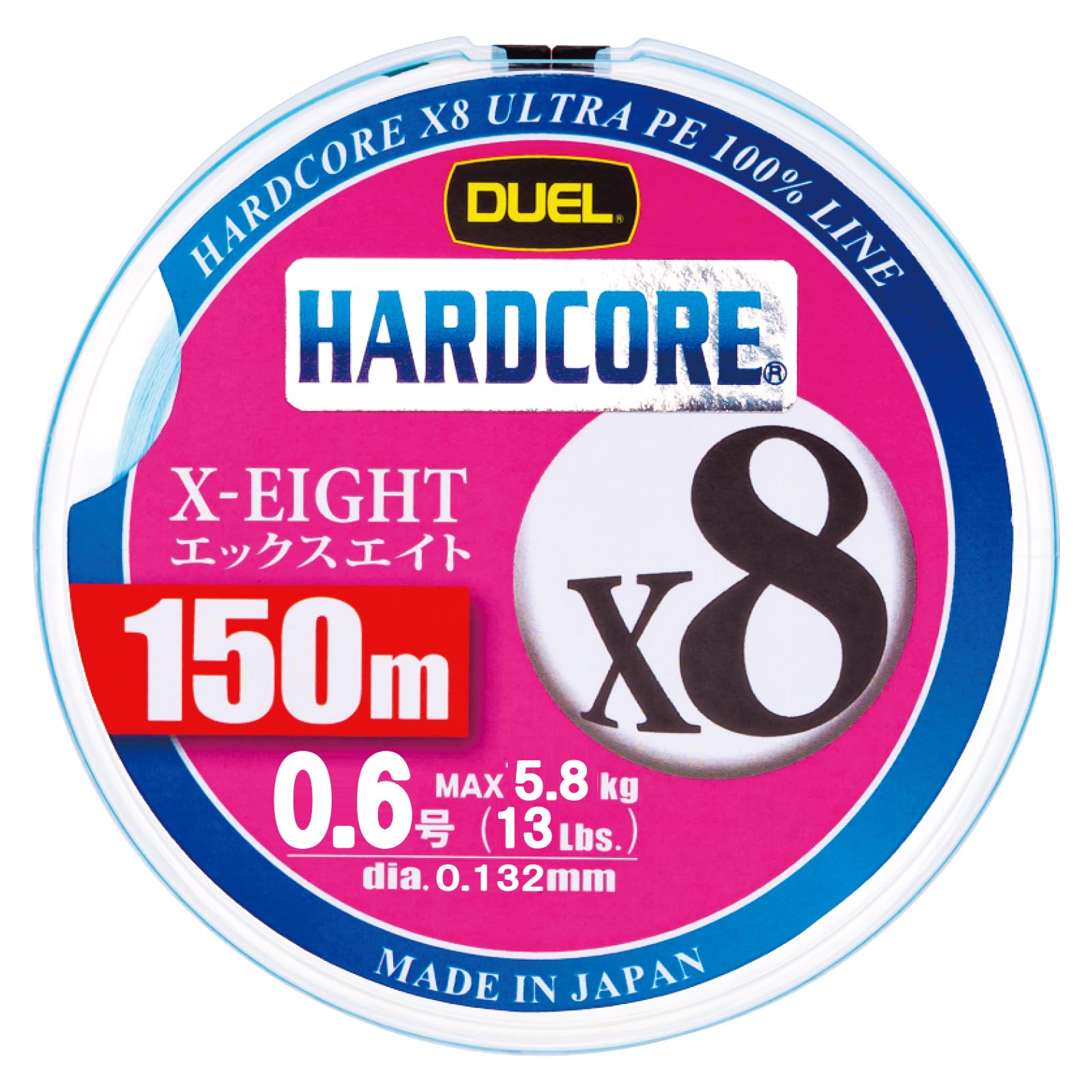 

DUEL HARDCORE X8 PE Fishing Line High Milky (High Strength, Sensitivity) 0.6, 150m, Blue, H3294-MB