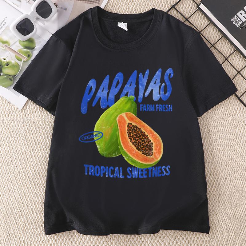 Papaya T Shirt Fruit Summer Graphic Tshirt Causal Round Neck Printed Short Sleeve Tshirt Fashion Clothing