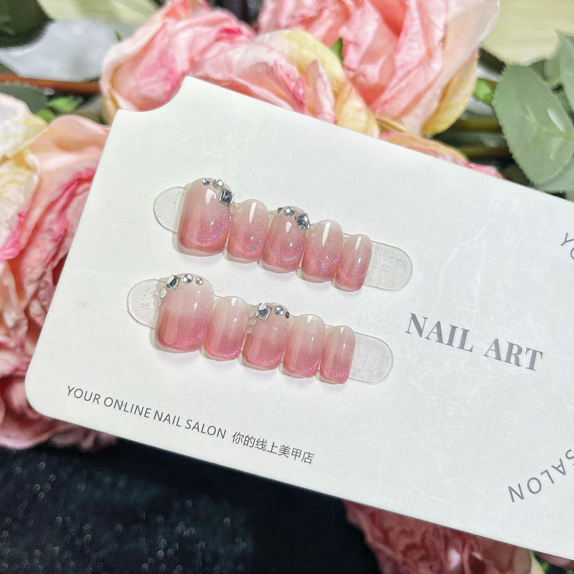 

Handmade Ombre Cat Eye Press-On Nails - Influencer Style Extra Small