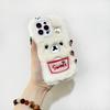 New Cartoon Cute Embroidered Bear Plush Phone Case for iPhone 16 Pro Max Fall Winter Warm Plush Phone Case