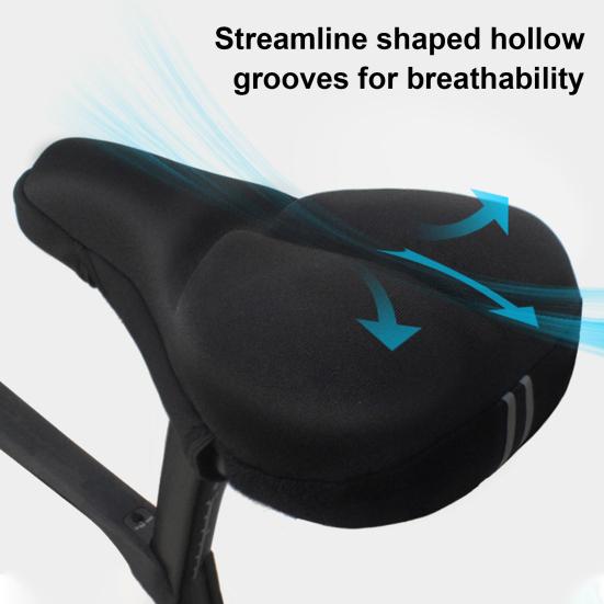 

Чехол на велосипедное седло с застежкой-лентой Мягкий дышащий амортизирующий ударопрочный утолщенный универсальный чехол для подушки велосипедного сиденья чёрный