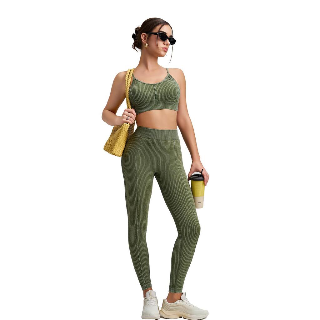 European Seamless Yoga Pants & Shockproof Vest Set