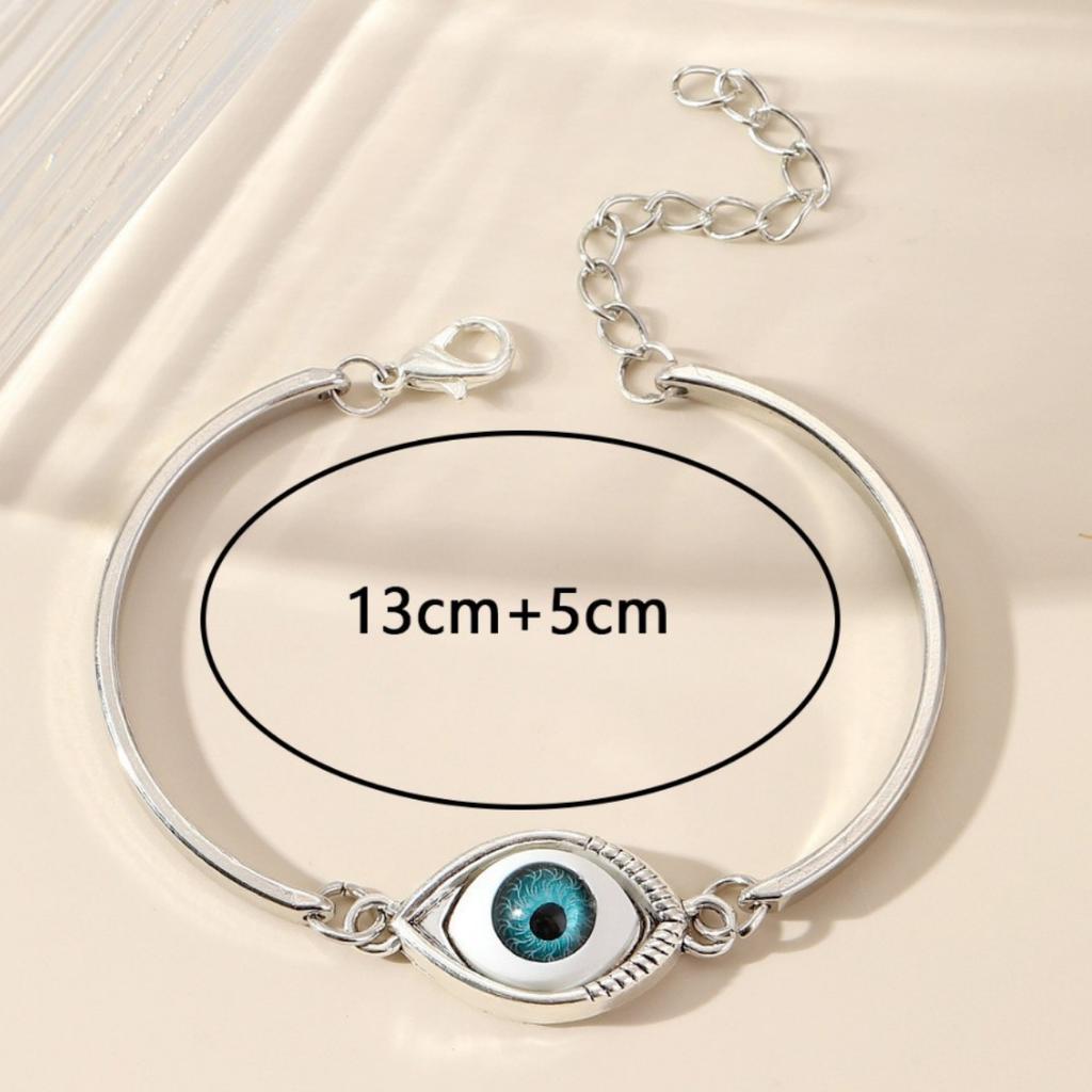 Gothic Acrylic Blue-eyed Evil Eye Bracelets for Women Men Halloween Party Retro Amulet Vampire Scary Jewelry Accessories Gifts