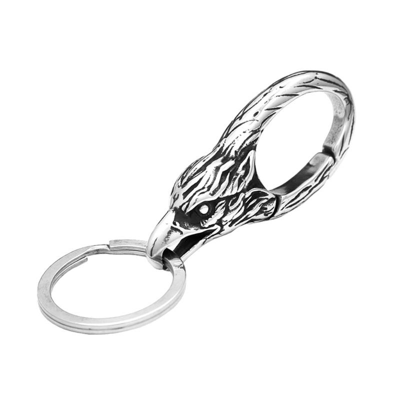 Sturdy Stainless Steel Keychain With Unique Dragon Head Designs Portable for Everyday Use and Fashion Accessory