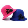 ZHENYUEQI Women's Retro Leaf Pompom Felt Cloche Hat
