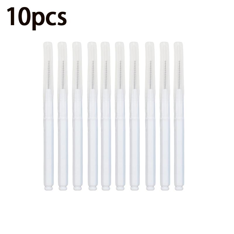 10 Piece Set Interdental Brushes for Tooth Gap Cleaning with Mascara Brushes for Multi Purpose Use in Beauty and Oral Health
