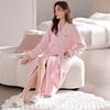 Nightgown Women'S Pajamas Spring And Autumn Thickened Cotton Long-Sleeved Bathrobes Winter Cotton Thin Padded Cotton Autumn And Winter Long Bathrobes