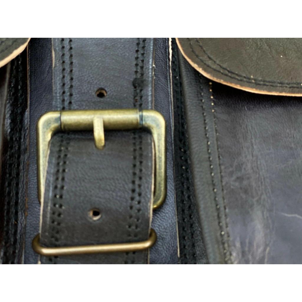 Bull Leather Motorcycle Side Pouch Saddle Panniers Bag Pouch 3 Bags