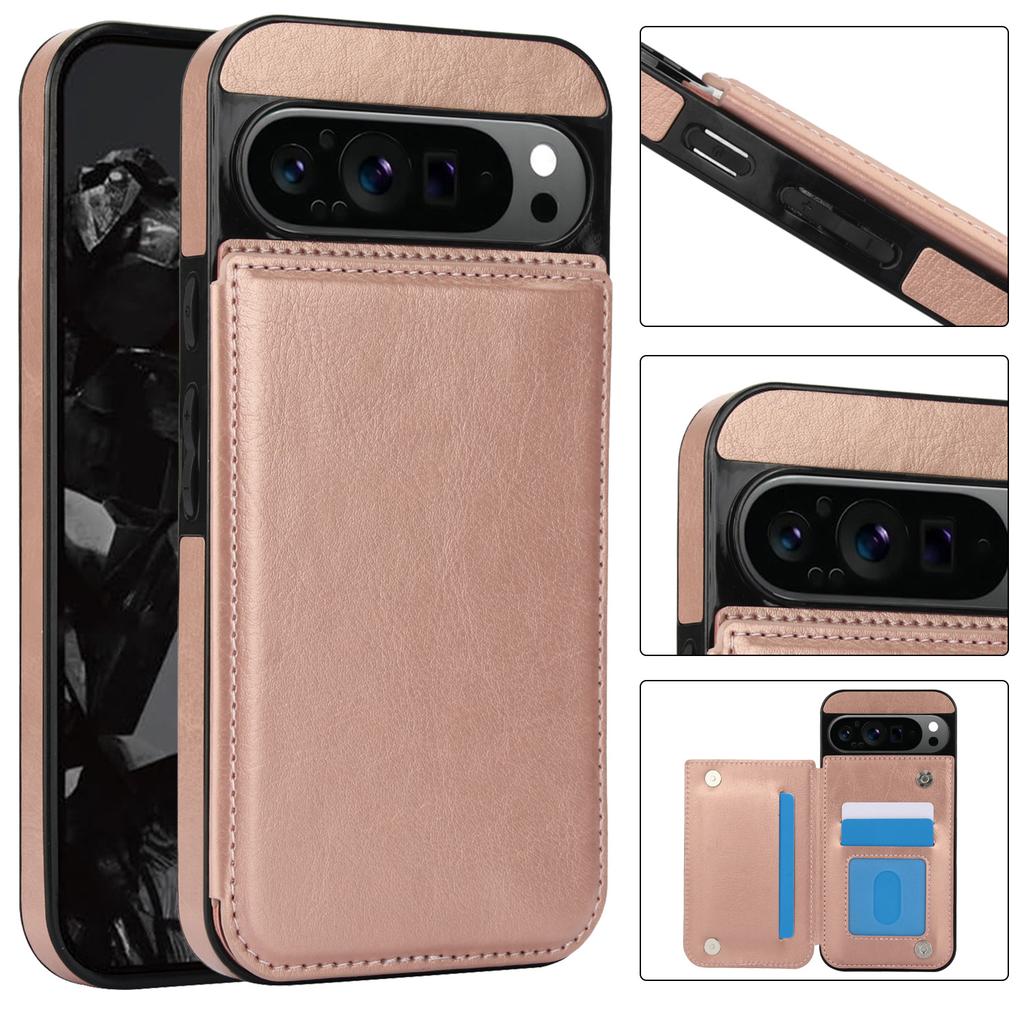 Hülle für Google Pixel 9/9Pro, Leder-Brieftasche mit Kartenhalter