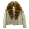 Autumn and winter new suede down fox fur big fur collar short down jacket women's locomotive trendy coat