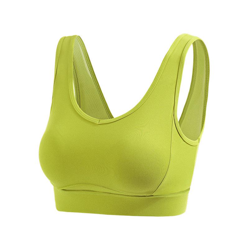 Women's Padded Sports Bra with V-Neck and Supportive Back for Running, Yoga, and Fitness