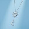 Sun Moon Necklace for Women Double Layer Chain Jewelry On the Neck Pendant Accessories Birthday Christmas Gifts for Girlfriend