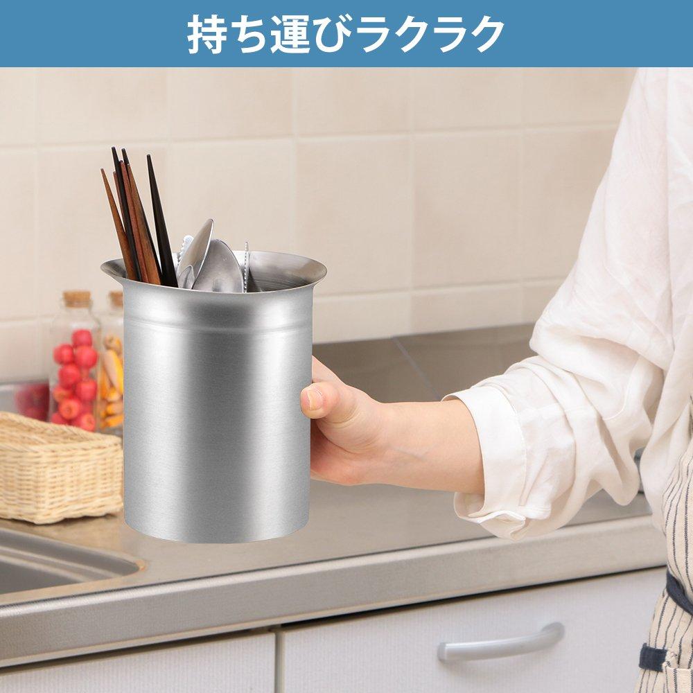 Iris Plaza Kitchen Tool Stand, Silver, 13.6 X 12.2 X 15.6 Cm, Stainless Steel, Made In Japan, Tsubame Kitchen Series, TSK-4