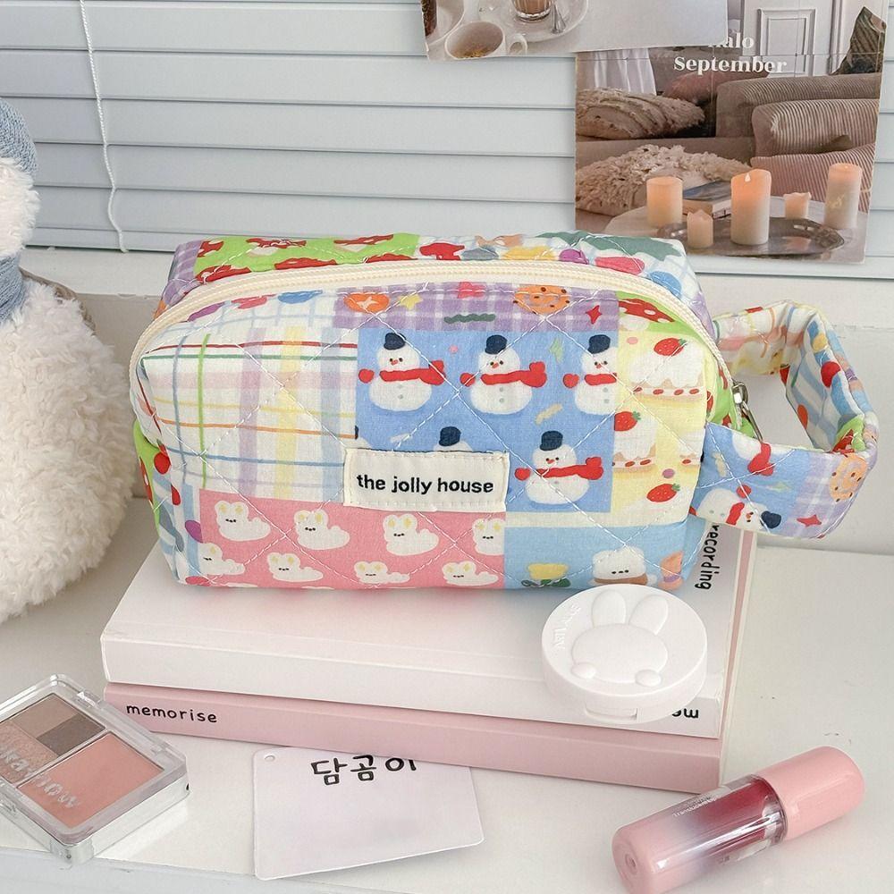Large Capacity Pen Bag Cartoon Pattern Stationery Bag New Cosmetic Bag  Students Supplies
