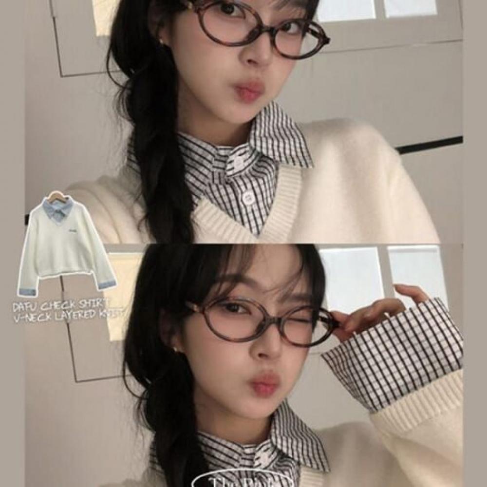 The Pink Men S Check Shirt Layered Knit
