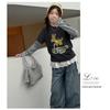 Girl Base Layer Shirt Spliced Fake 2-Piece Long Sleeve T-Shirt Slim Fit Stretch Inner Top Kids