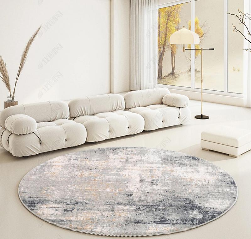 

Modern Abstraction Carpets for Living Room Nordic Bedroom Decor Round Carpet Large Area Chair Floor Mat Home Study Non-slip Rug 80x80cm
