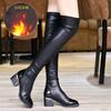 Women Boots Autumn Winter Cotton Warm Knee-high Long Boots Woman Elasticity Sexy Heel Height Shoes Ladies Fashion Casual Sexy