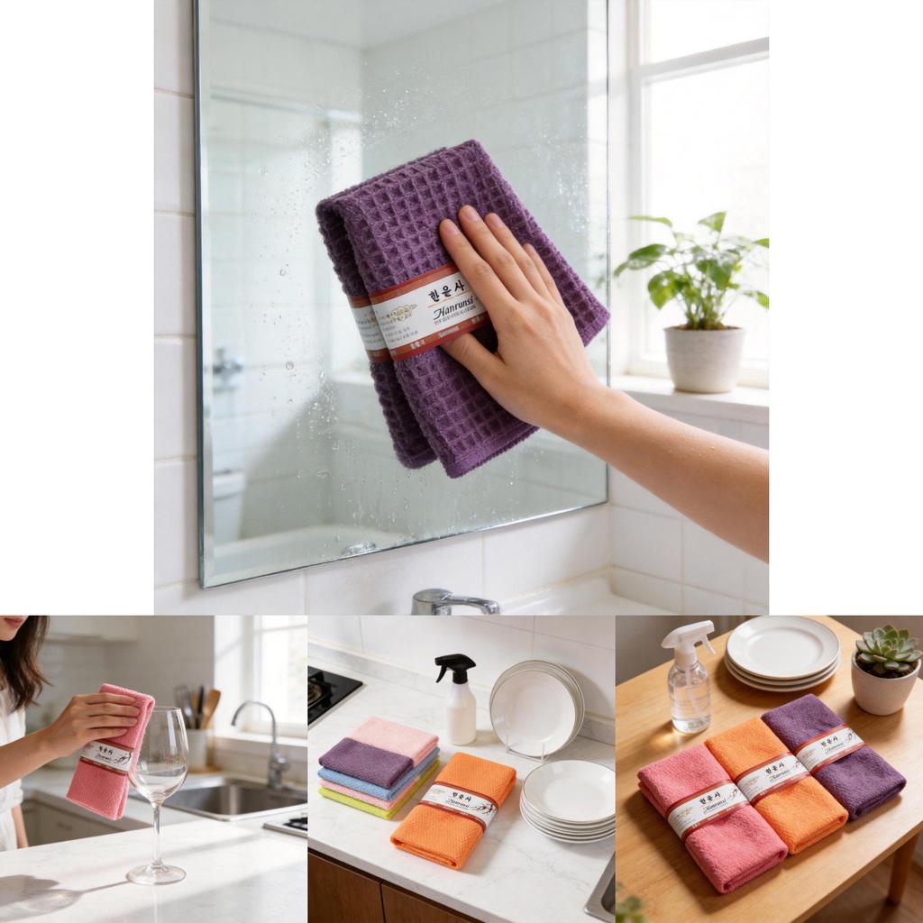 Home Cleaning Fish Scale Cloth Dualsided Absorbent Glass Mirror And Wine Cup Wiper