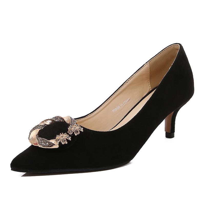 

Pointed fashion work professional women s shoes new thin heel shallow mouth casual size high heel women s single shoes supply 46