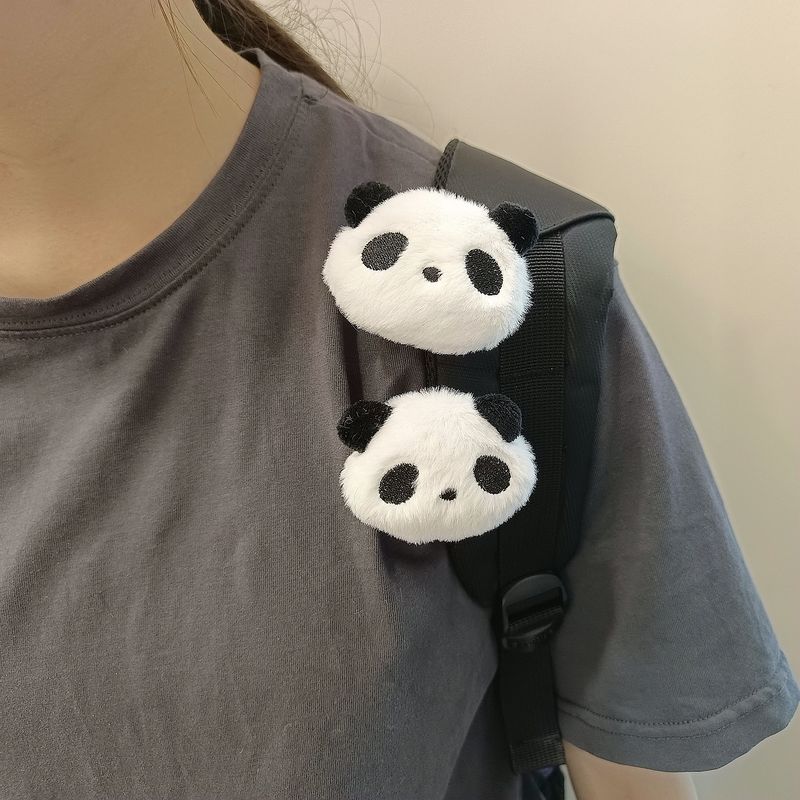 

Flower Panda Brooch Bag Pin Decorations Plush Doll Clothes Accessories Chengdu Panda Base Cultural and Creative Ordinary brooch without Flower 2