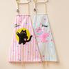Dopamine Striped Cat Print Apron Waterproof Kitchen Cooking Protective Cover For Adults