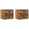 VidaXL Tables de chevet 2 pcs vieux bois 50x40x43.5 cm bois ingénierie, armoire de chevet, armoire latérale, table de nuit, 856519